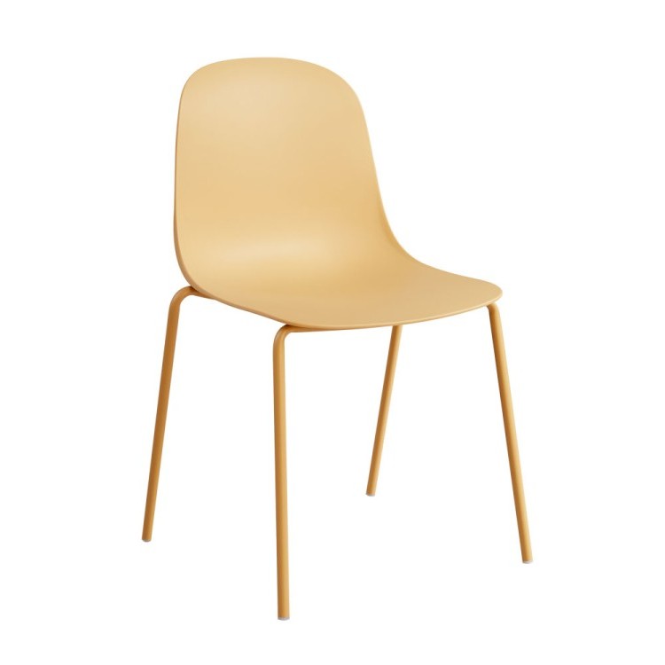 Silla De Comedor (Ocre) Estructura De Metal