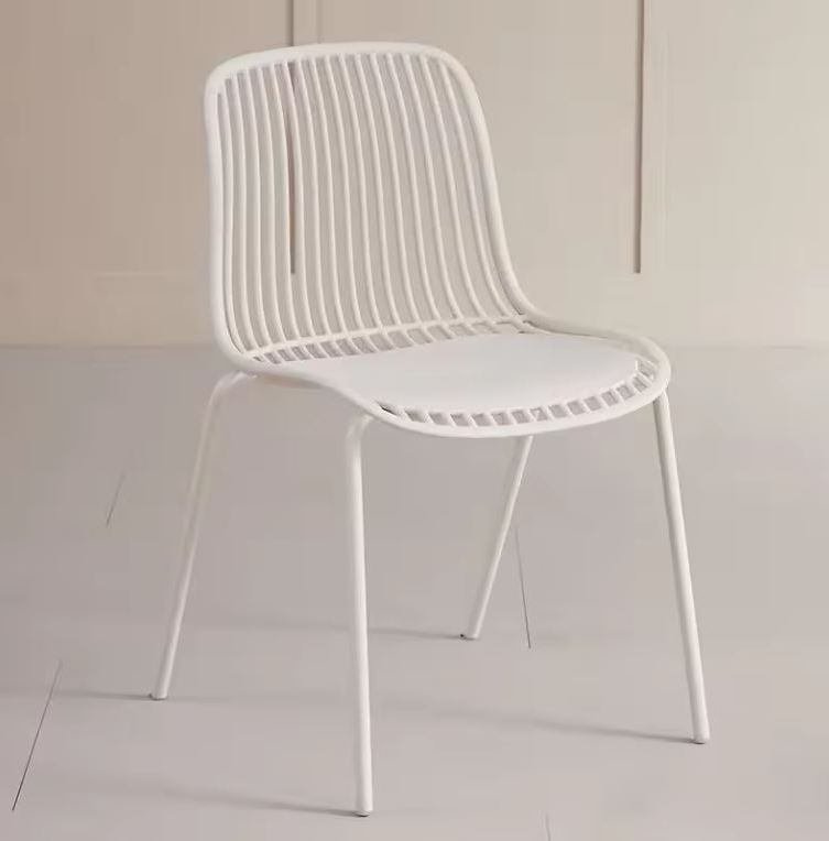 Silla De Comedor (Blanco) Estructura De Metal