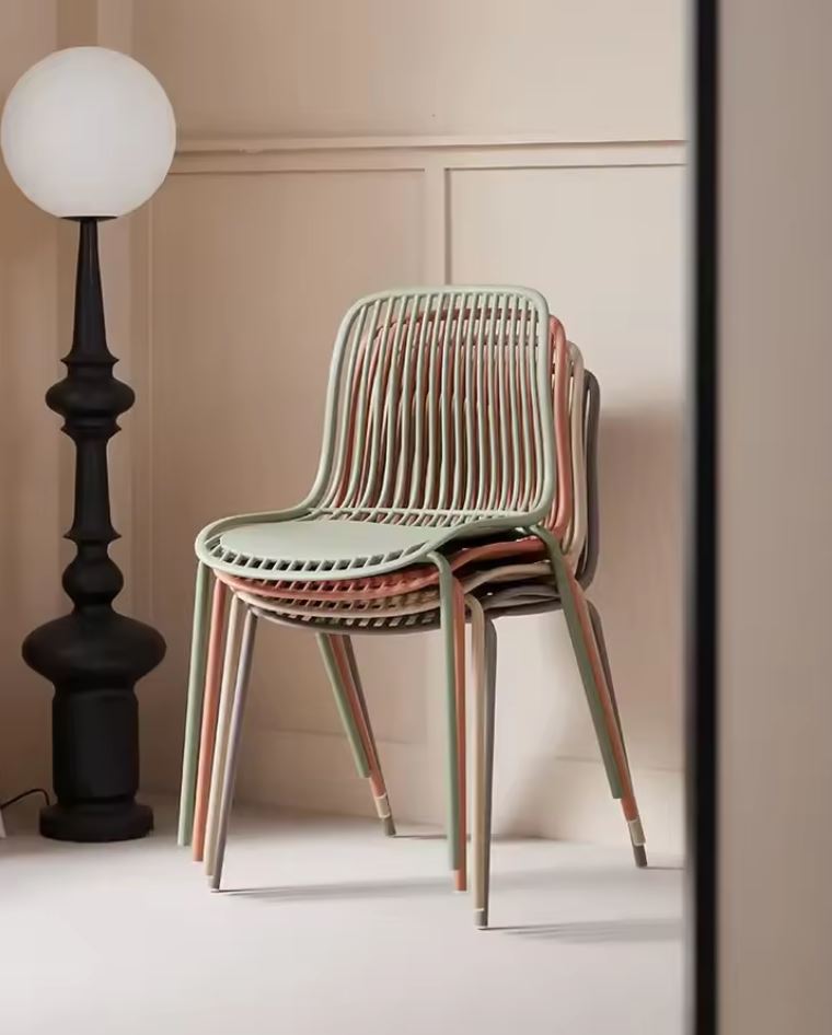 Silla De Comedor (Beige) Estructura De Metal