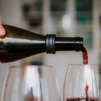 Set De 2 Anillos Antigoteo (Negro) Para Vino De Metal