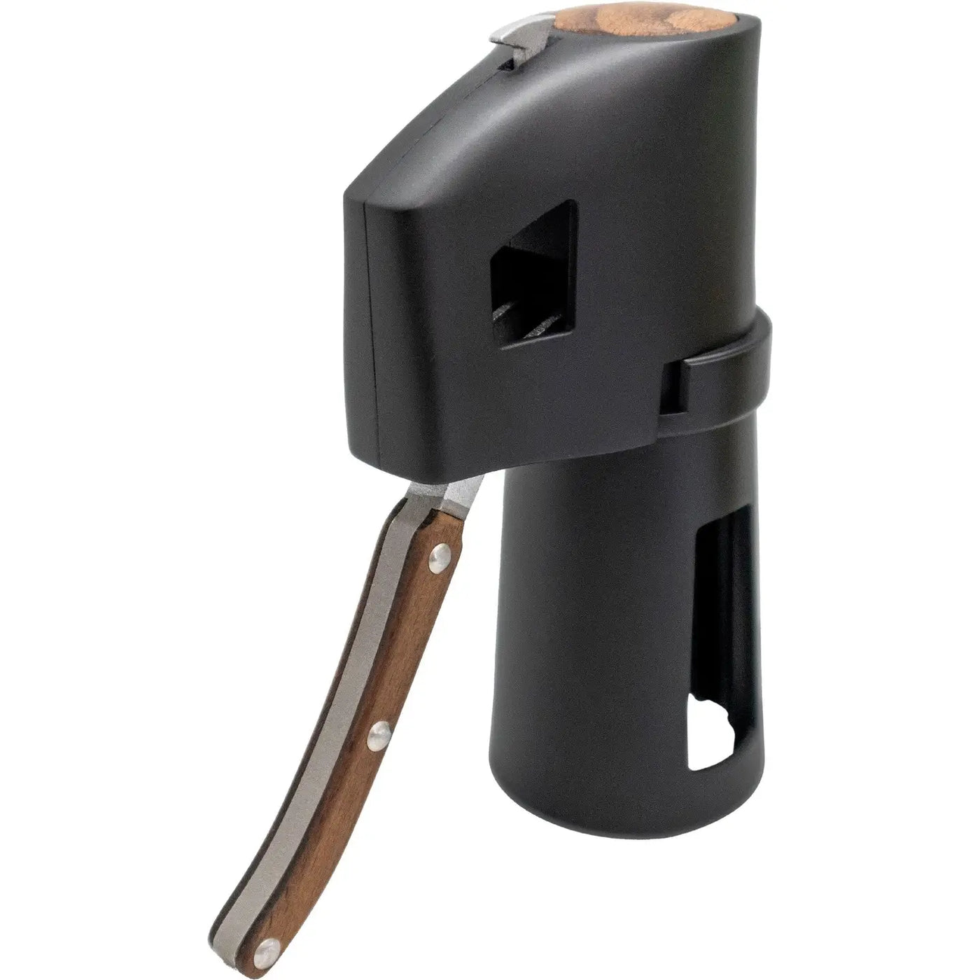 Abridor De Botellas Champagne (Pvc Negro) De Metal