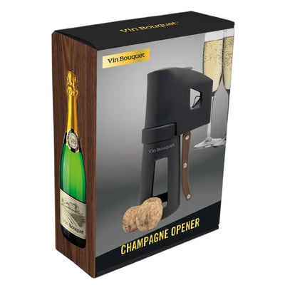 Abridor De Botellas Champagne (Pvc Negro) De Metal