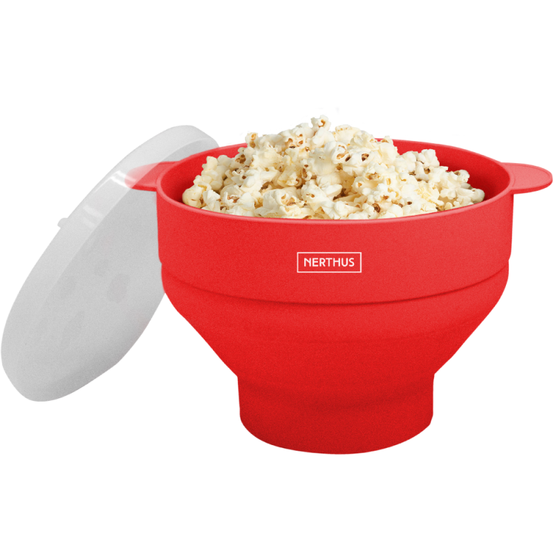 Envase (Rojo) Con Tapa Para Popcorn De Plástico