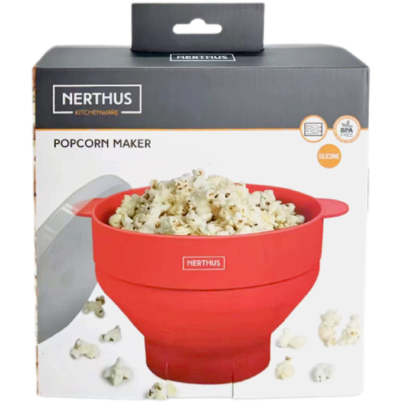 Envase (Rojo) Con Tapa Para Popcorn De Plástico