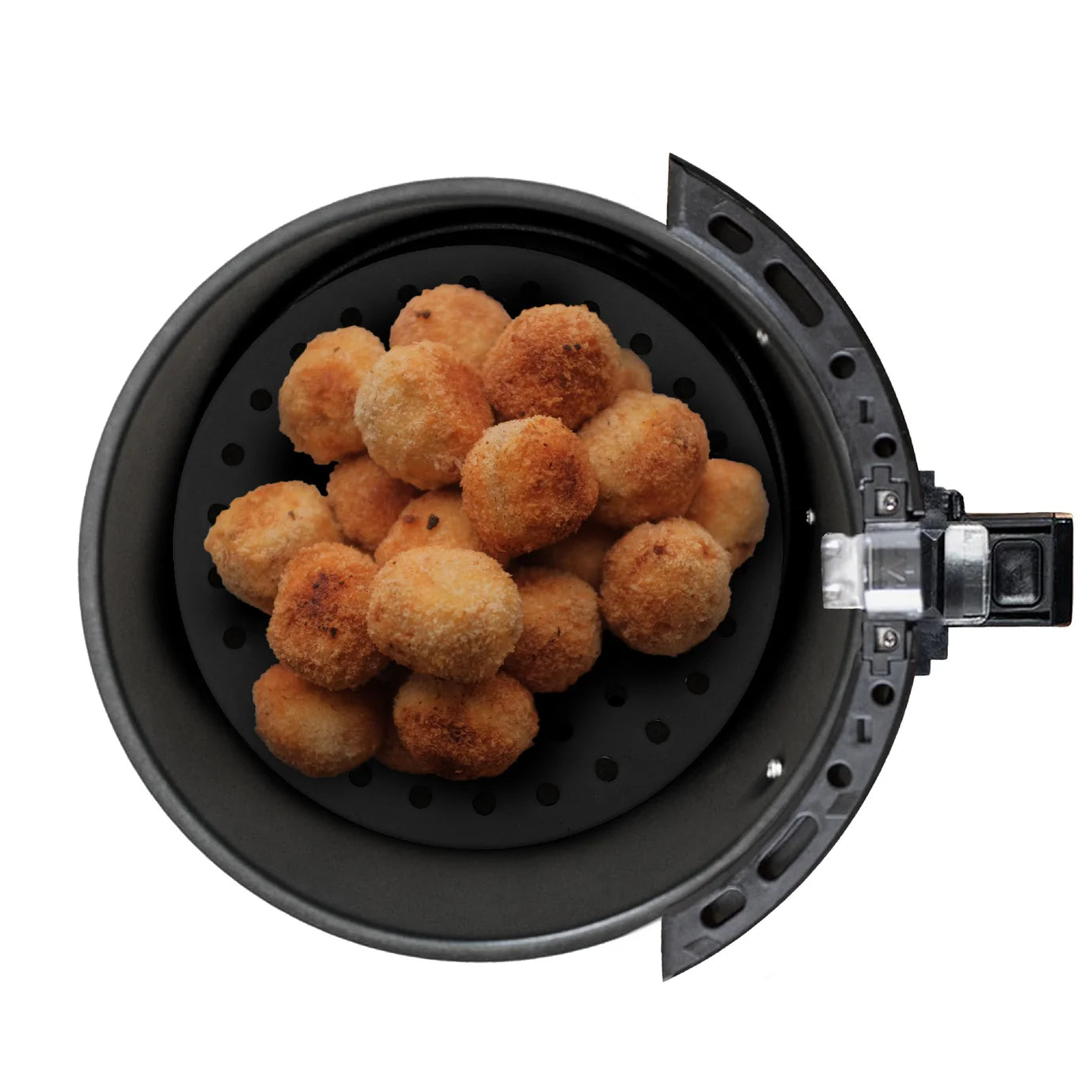 Tapete Redondo Para Air Fryer (Negro) De Silicona