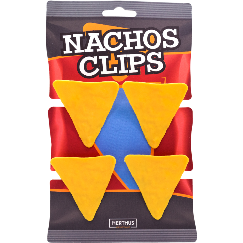 Set De 4 Ganchos Forma De "Nachos" Para Bolsas  De Plástico