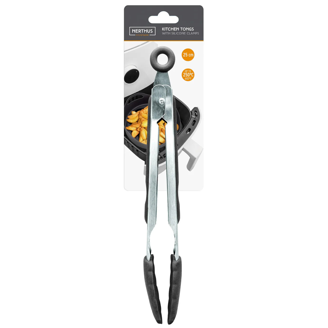 Pinza Para Cocina (Gris) Con Punta De Silicona