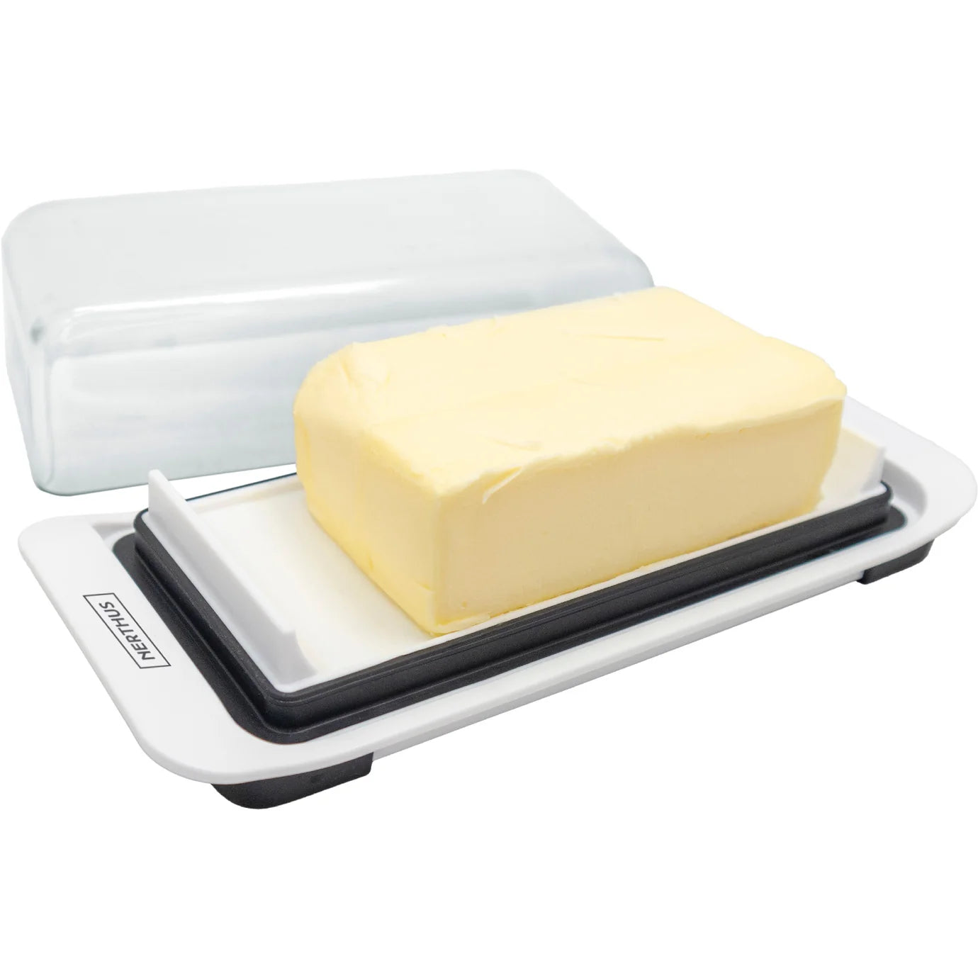 Mantequillera (Blanca) Con Tapa De Plástico