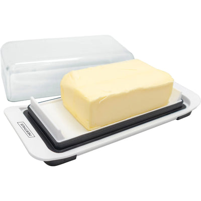 Mantequillera (Blanca) Con Tapa De Plástico