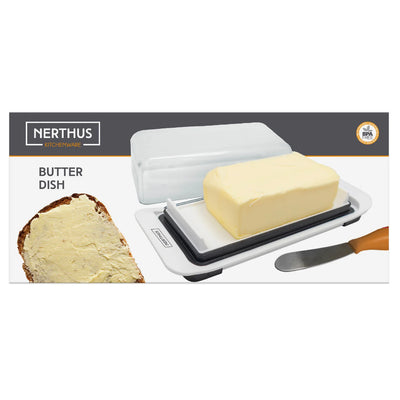 Mantequillera (Blanca) Con Tapa De Plástico