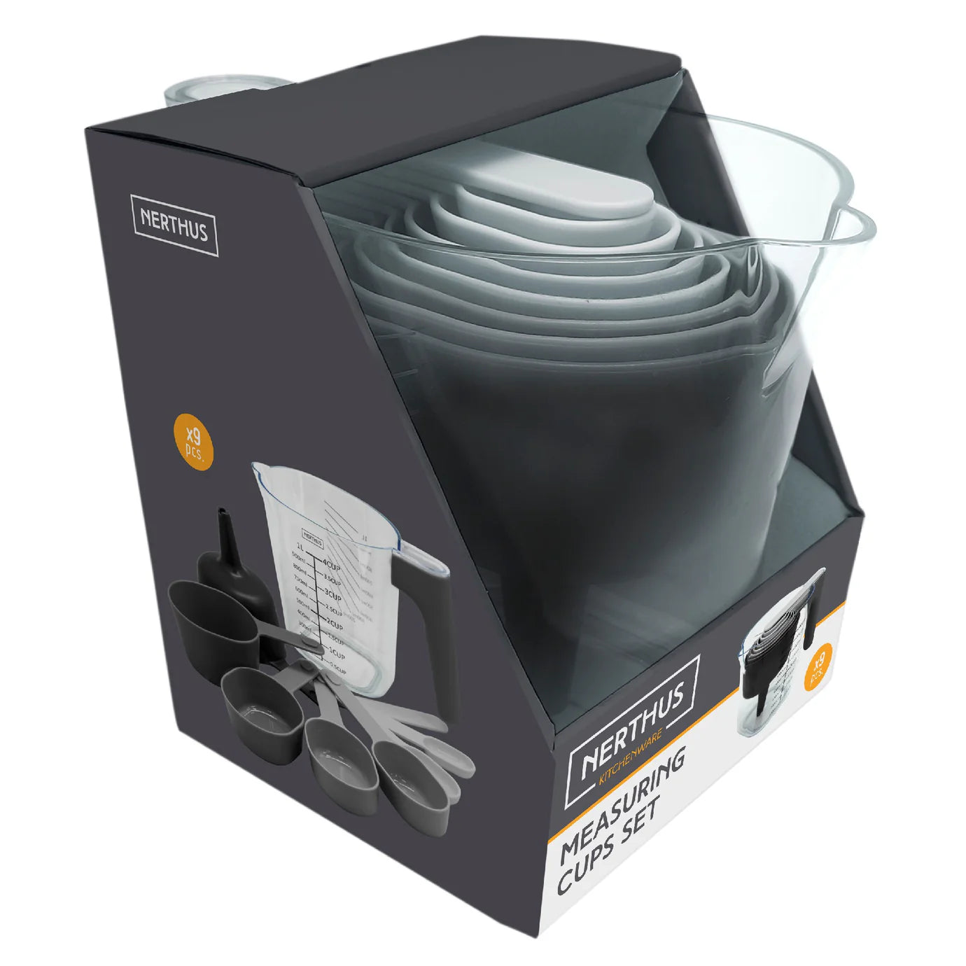 Set De Cucharas Medidoras + Embudo + Jarra Medidora De Vidrio