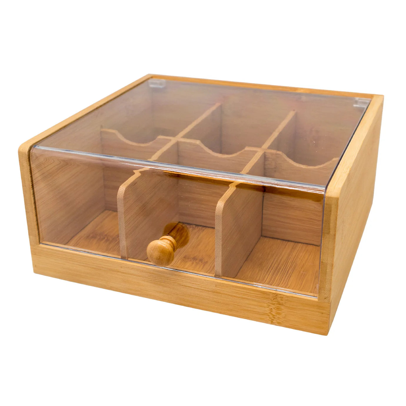 Caja Organizadora Para Té 6 Divisiones De Madera