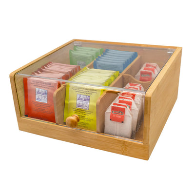 Caja Organizadora Para Té 6 Divisiones De Madera