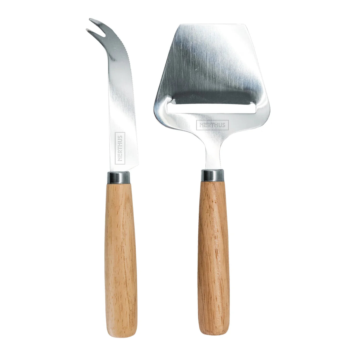 Set De 2 Cuchillos Para Untar Queso Con Mango De Madera