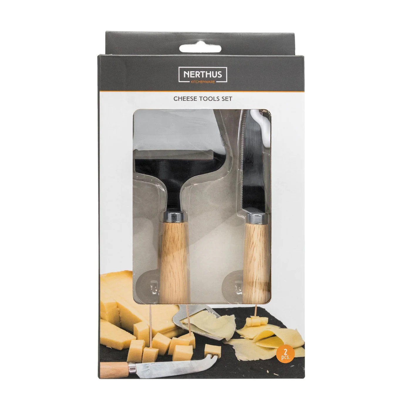 Set De 2 Cuchillos Para Untar Queso Con Mango De Madera