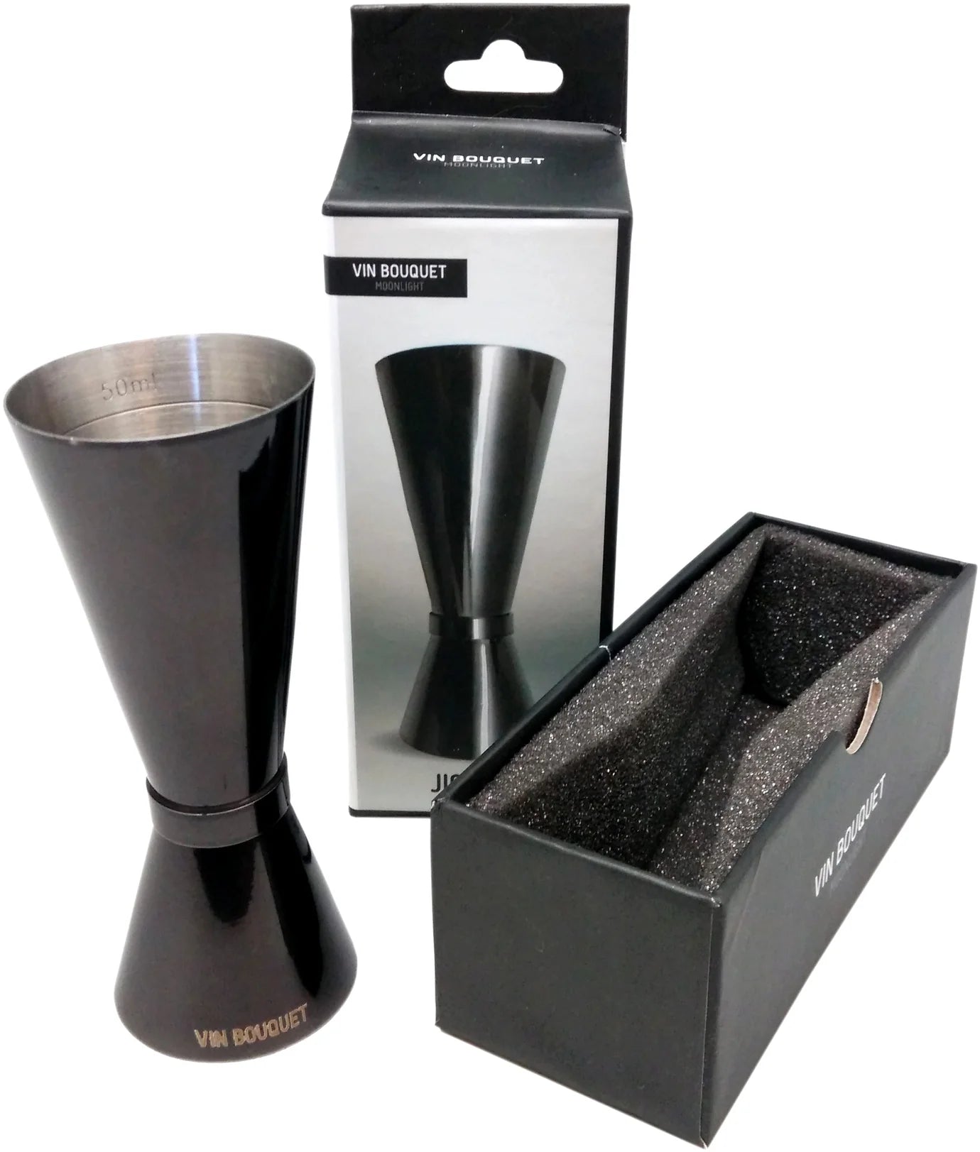 Medidor Para Cocteleria 50-25 Ml (Grafito) De Acero