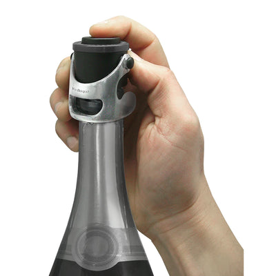 Tapón Conservador (Negro) Con Abrazadera De Metal