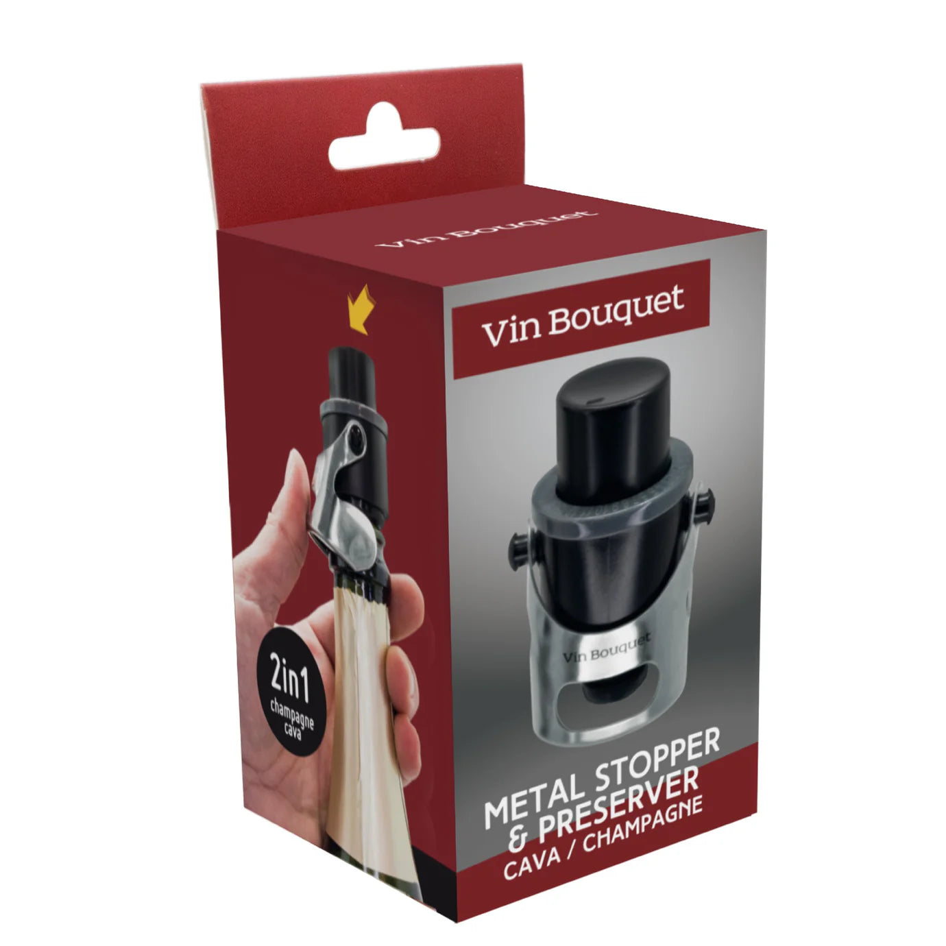 Tapón Conservador (Negro) Con Abrazadera De Metal