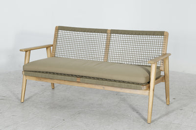 Juego Terraza (Verde Oliva) Madera Acacia+ Sofá 2Cps + 2 Sillones + Set 2 Mesas De Centro