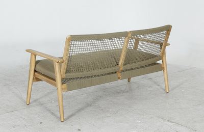 Juego Terraza (Verde Oliva) Madera Acacia+ Sofá 2Cps + 2 Sillones + Set 2 Mesas De Centro