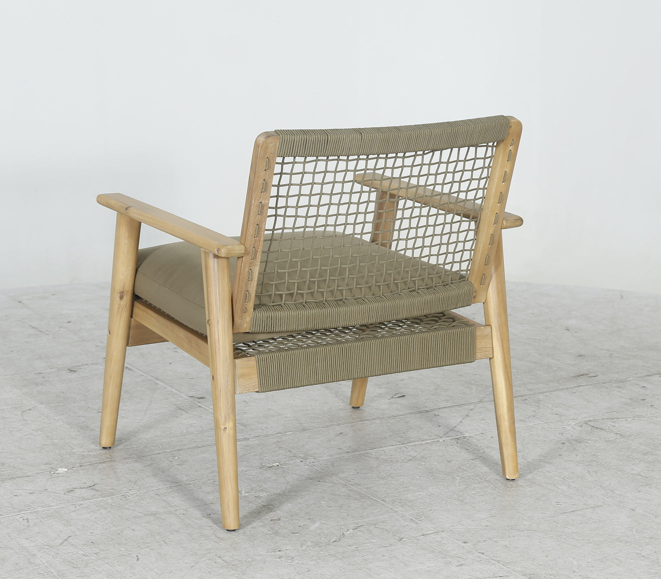 Juego Terraza (Verde Oliva) Madera Acacia+ Sofá 2Cps + 2 Sillones + Set 2 Mesas De Centro