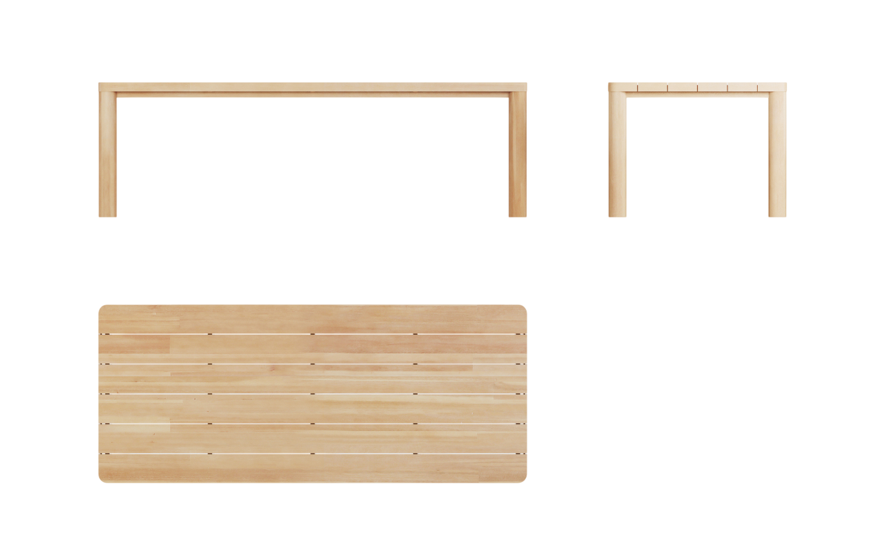 Mesa De Comedor Rectangular Madera Acacia