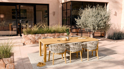 Mesa De Comedor Rectangular Madera Acacia