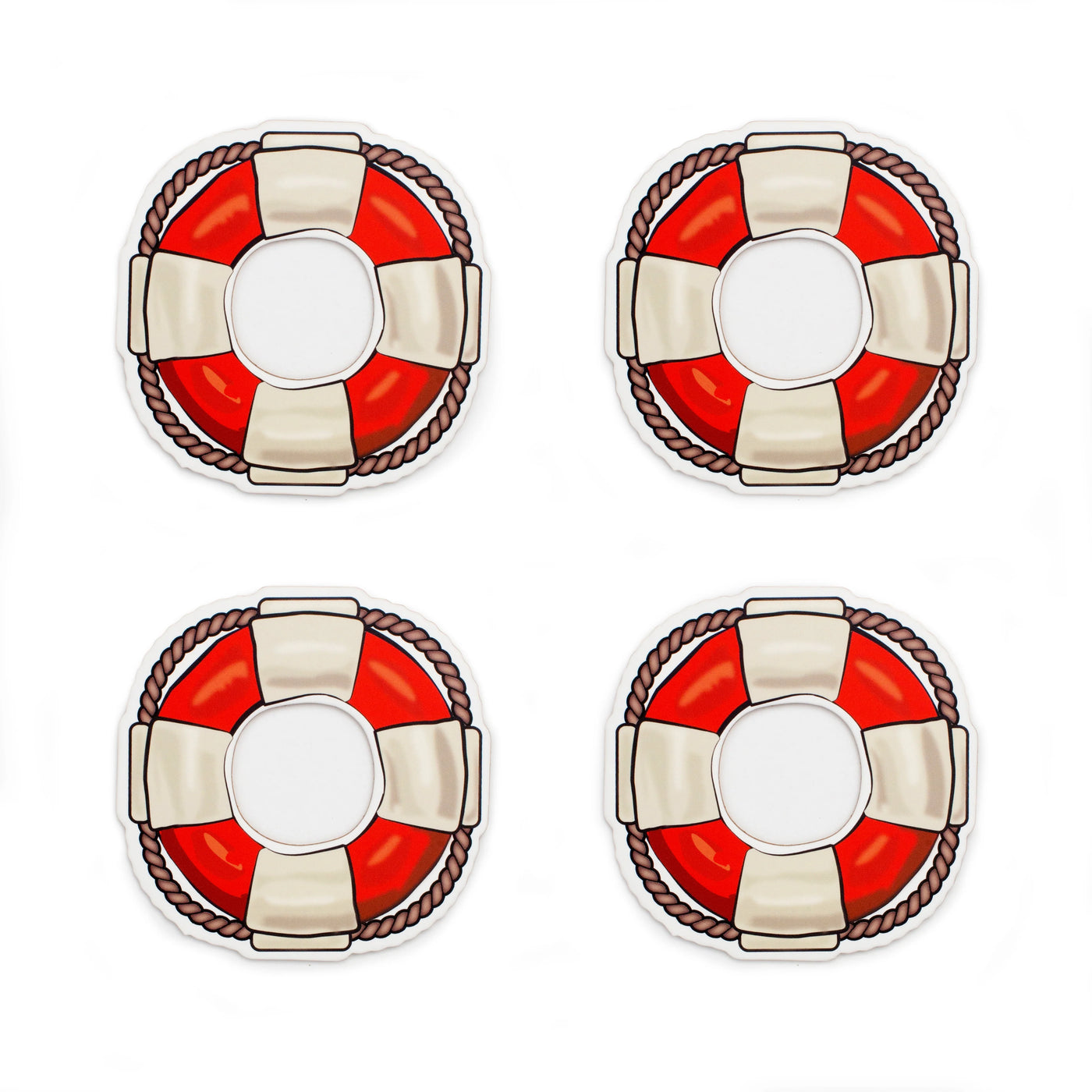 Set X 4 Posavasos Diseños Salvavidas De Corcho