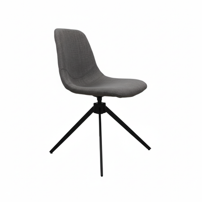 Silla De Comedor Giratoria Tapiz (Gris) Patas De Metal