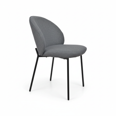 Silla De Comedor Tapiz (Gris Oscuro) Patas De Metal