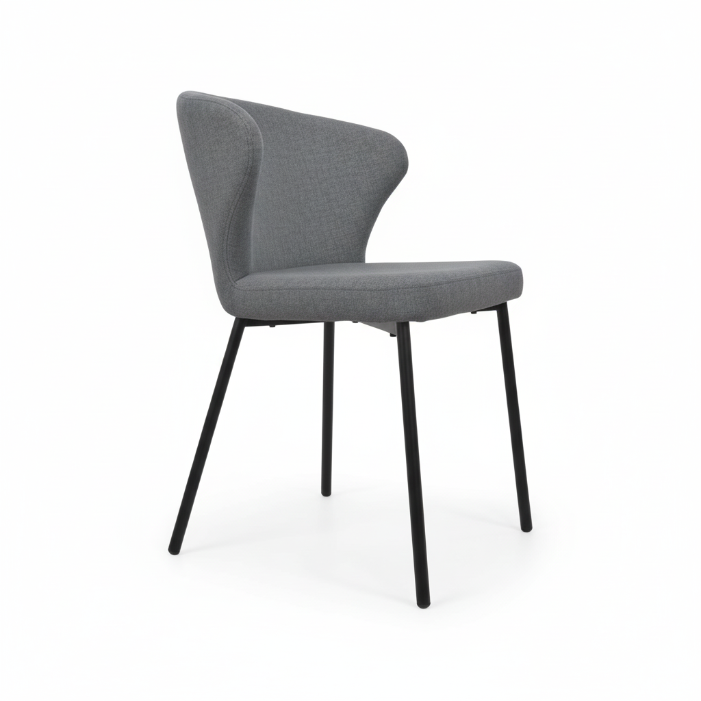 Silla De Comedor Tapiz (Gris Oscuro) Patas De Metal