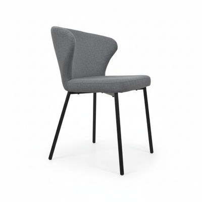 Silla De Comedor Tapiz (Gris Oscuro) Patas De Metal