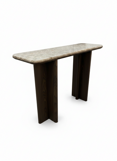 Consola Decorativa (Marrón) Tablero Rectangular Estructura De Madera