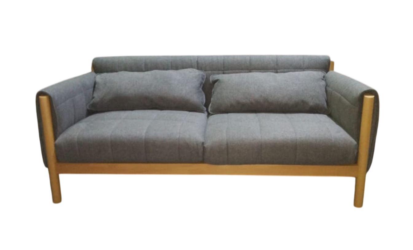 Sofá 2 Cps Tapizado (Beige Oscuro) Estructura De Madera