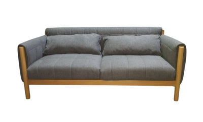 Sofá 2 Cps Tapizado (Beige Oscuro) Estructura De Madera