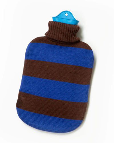 Bolsa (Marrón Y Azul) De Agua Caliente Con Funda Tejida De Algodón