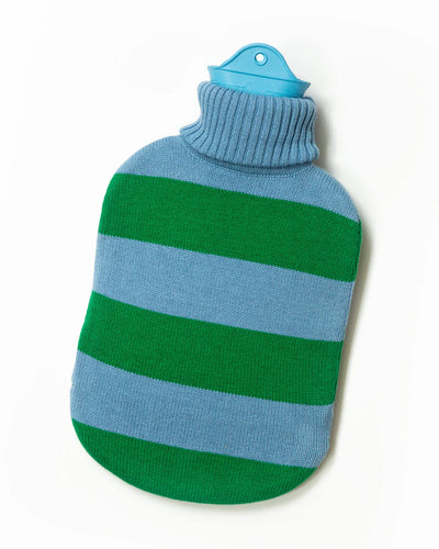 Bolsa (Turquesa Y Verde) De Agua Caliente Con Funda Tejida De Algodón