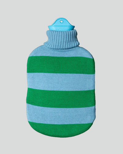 Bolsa (Turquesa Y Verde) De Agua Caliente Con Funda Tejida De Algodón