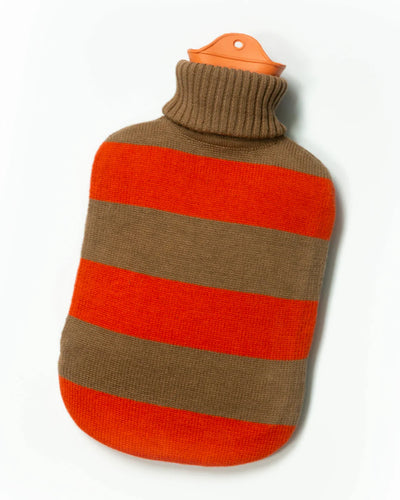 Bolsa (Rojo Y Marrón) De Agua Caliente Con Funda Tejida De Algodón