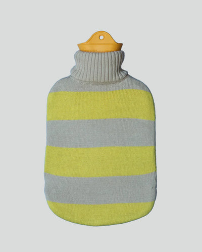 Bolsa (Amarillo Y Beige) De Agua Caliente Con Funda Tejida De Algodón