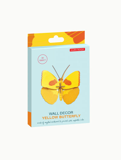 Pieza Decorativa De Pared (Mariposa Amarilla) De Papel