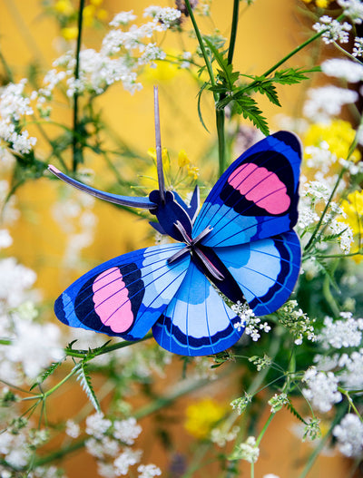 Pieza Decorativa De Pared (Mariposa Azul) De Papel