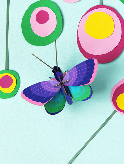 Pieza Decorativa De Pared (Mariposa Morada) De Papel