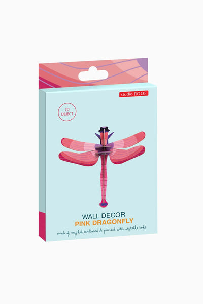 Pieza Decorativa De Pared (Libélula Rosada) De Papel