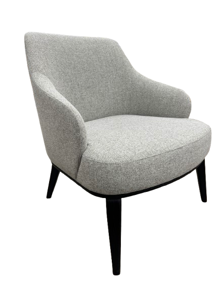 Sillón Tapizado Gris Claro Estructura De Madera