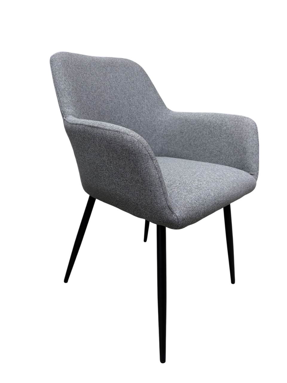 Silla De Comedor Tapizado (Gris Oscuro) Patas De Metal