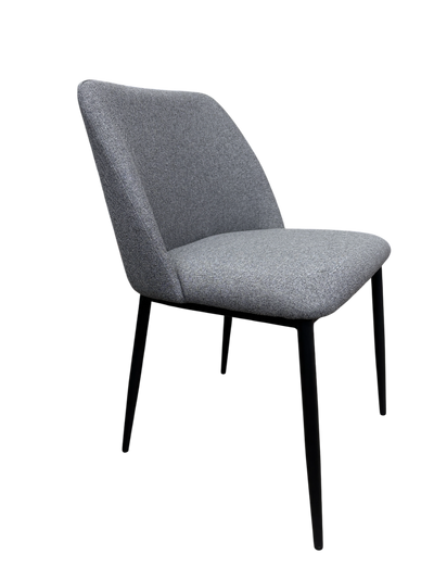 6 Sillas De Comedor Tapizado (Gris Oscuro) Estructura De Metal + Mesa De Comedor (Natural) Tablero Mdf Y Melamina Estructura De Madera