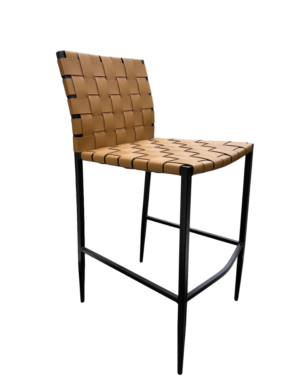 Silla Para Bar Trenzado Color (Camello) Patas De Metal