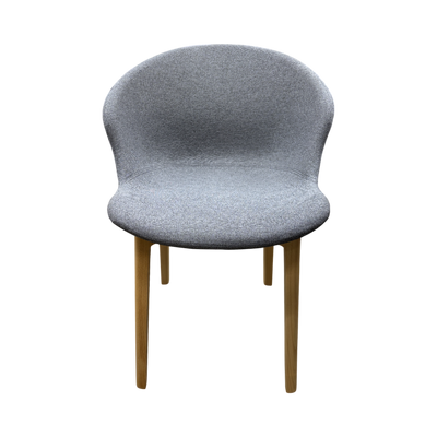 Silla Tapizada (Gris Oscuro) Con Patas De Madera