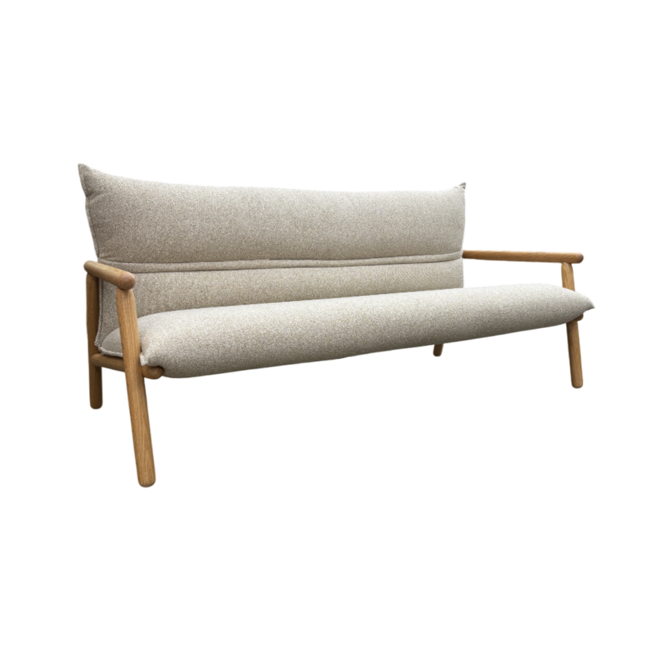 Sofá Tapizado (Beige Claro) Estructura De Madera